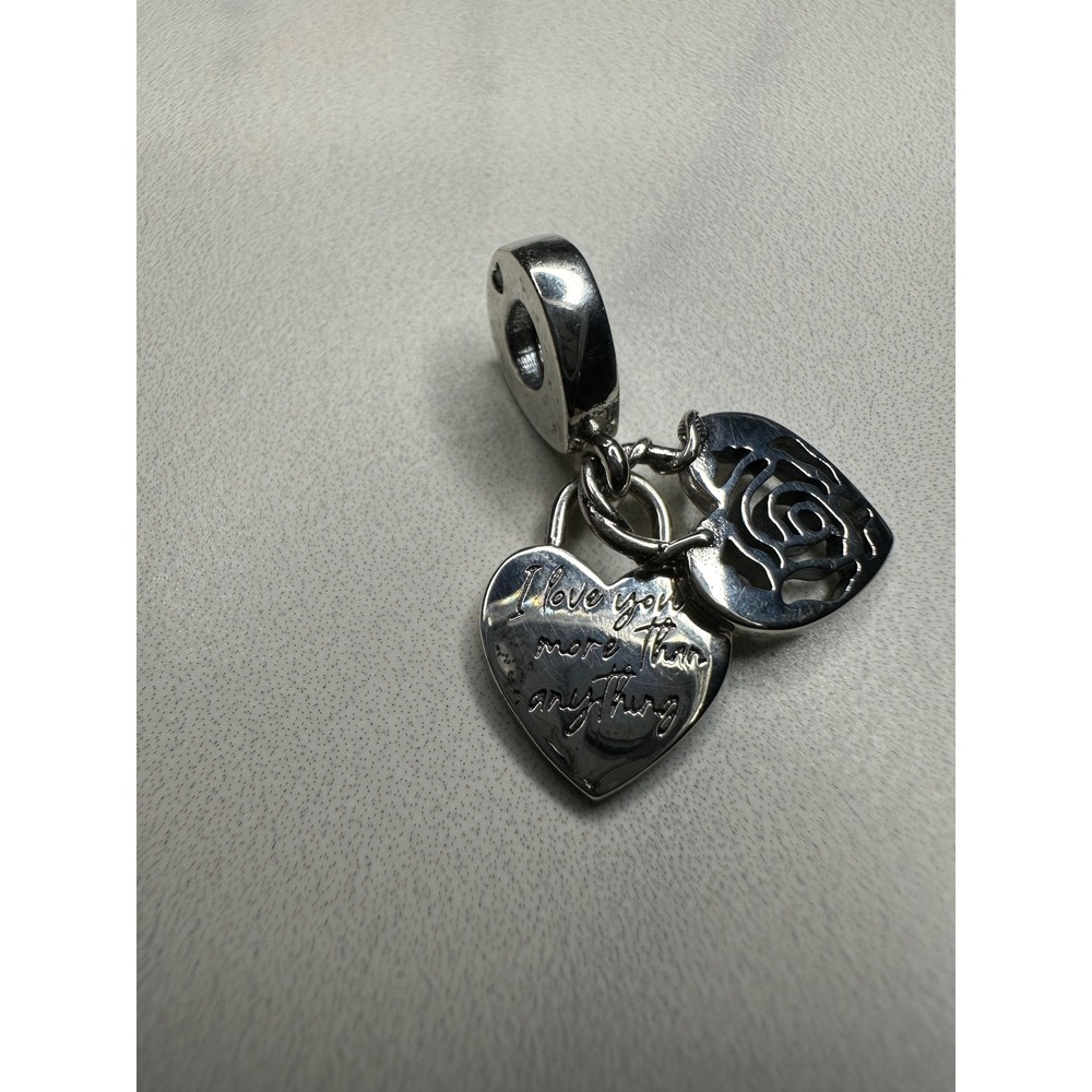 Pandora Rose Heart Padlock Dangle Charm Sterling Silver 925